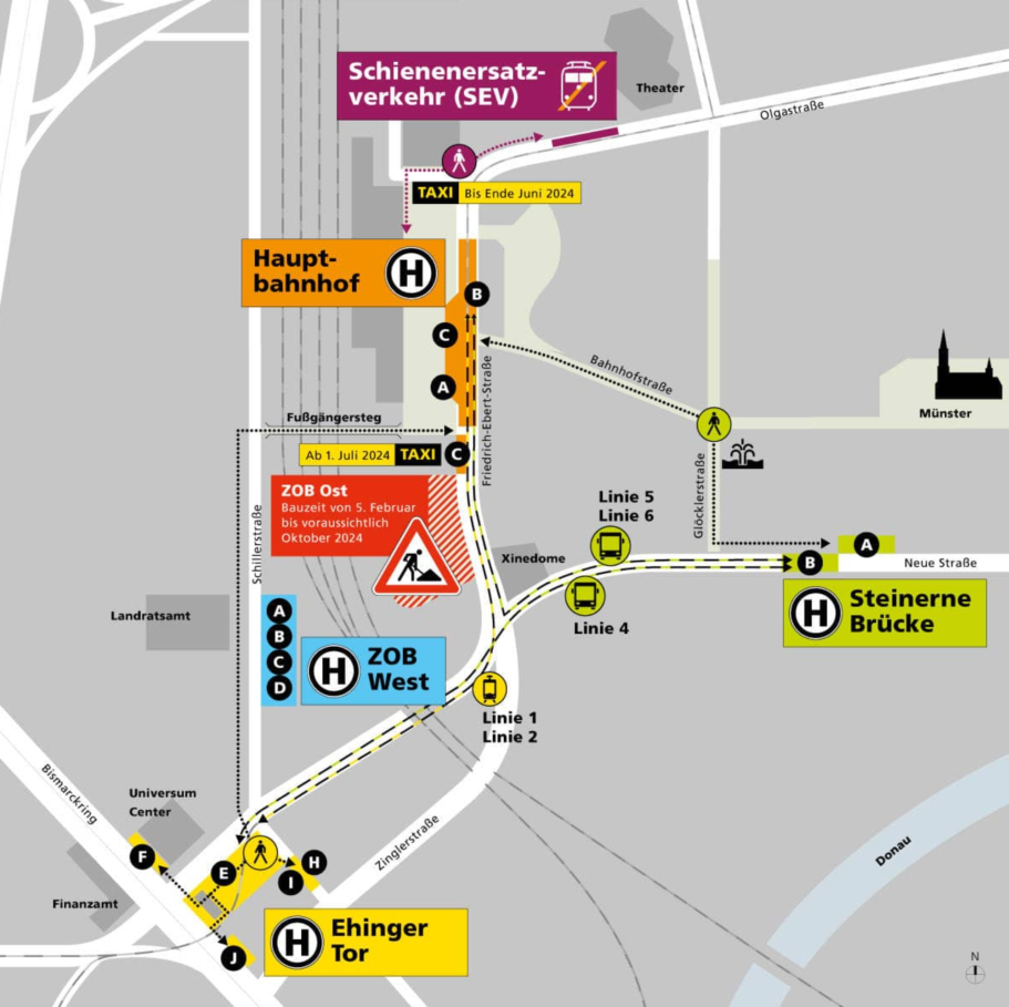 Haltestellen Ulm | Karte